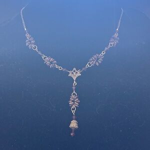 Delicate Garnet Bead Y-Necklace